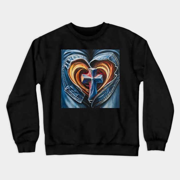 Denim Love 6 Crewneck Sweatshirt by MiracleROLart